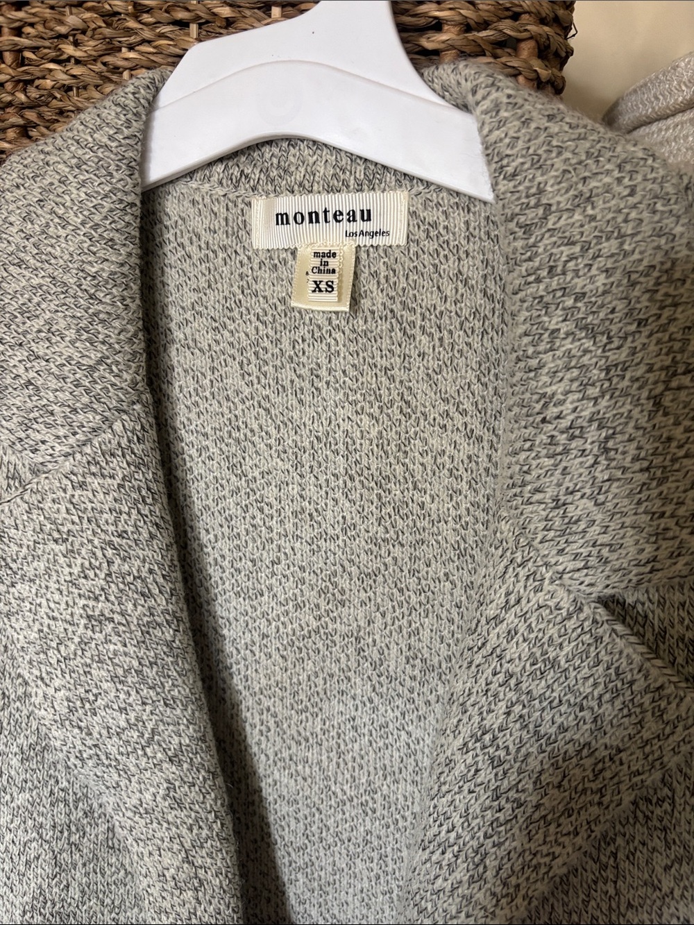 Monteau Heather Gray Sleeveless Knit Vestigan - Picture 2 of 4